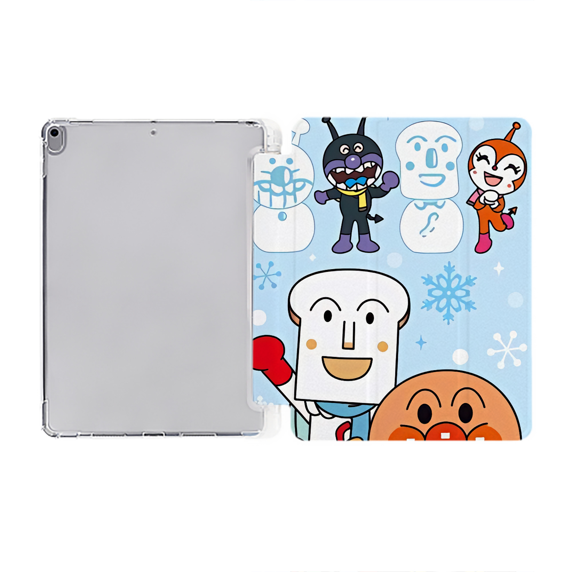 （画像用） アンパンマン Anpanman IPad ケース ペン収納付き 三つ折りスタンド PUレザー×シリコン 対応機種9.5/10.5/10.9インチ